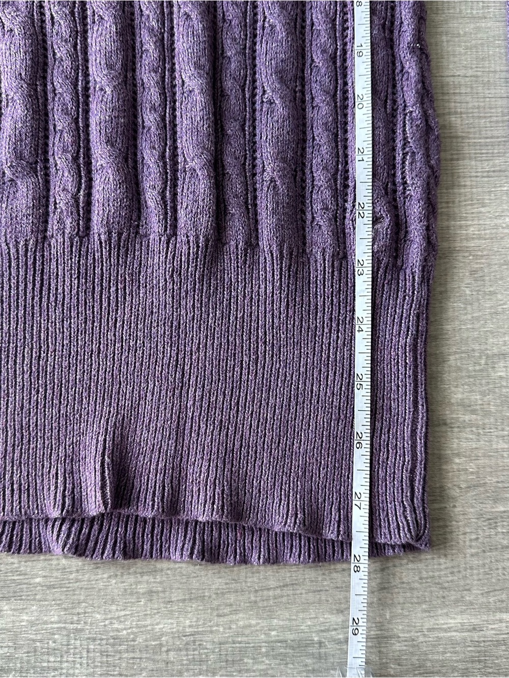 Y2K American Eagle Purple Cable Knit V-Neck Sweater Bella Swan 2000s - Picture 5 of 7